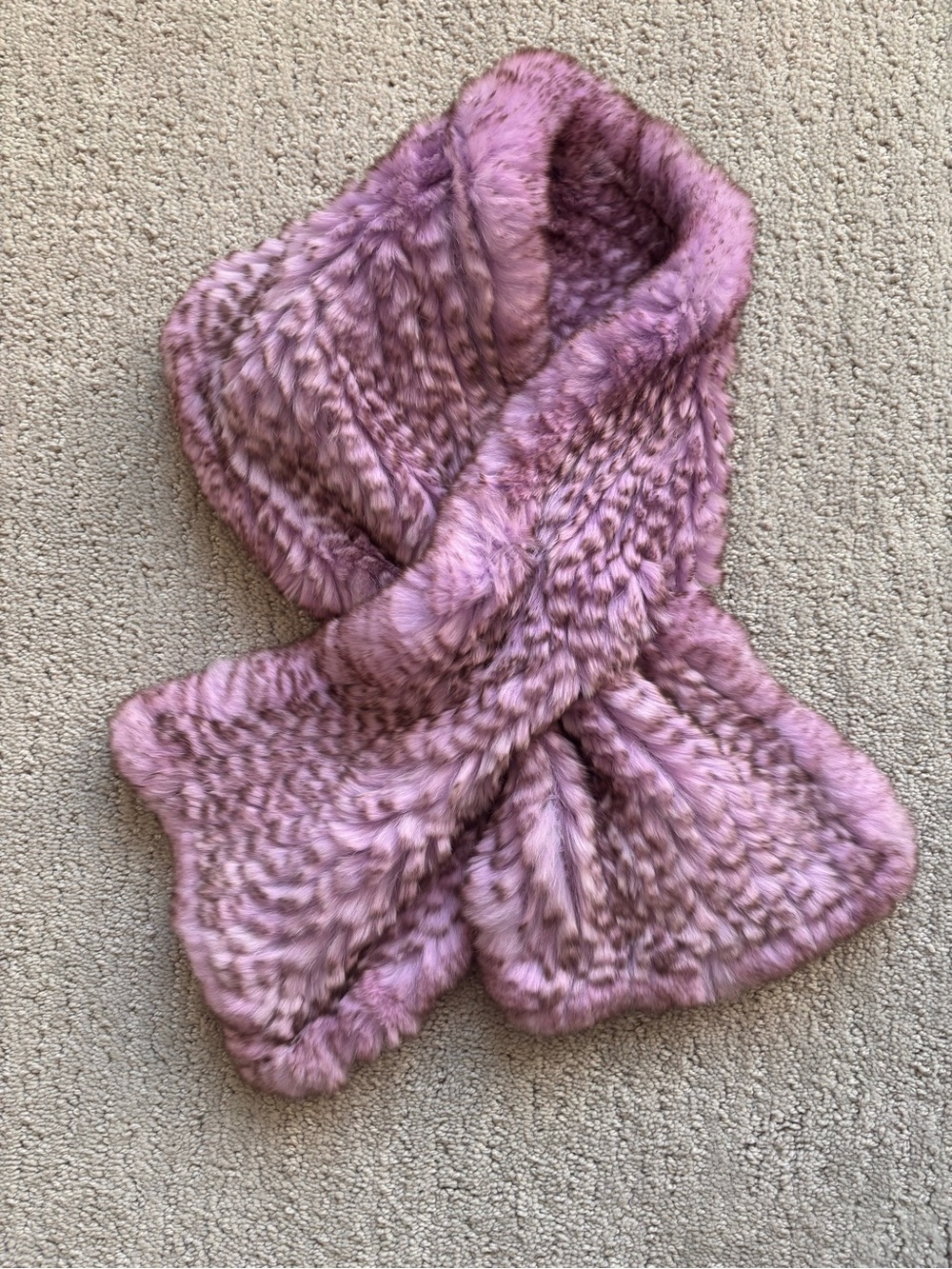 Fur Scarf in Dusty Pink